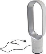 Ventilator fără pale, alb-argintiu, tip coloană, 16 inch, telecomandă inteligentă cu oscilație și temporizator