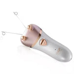 Epilator electric facial reincarcabil, cu fir de ata, RAF R4029, 5W, acumulator 1200mAh, 6x21cm, alb-roz