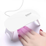 Organizator pentru cosmetice, cu sertare, incapator + Mini lampa UV pentru unghii CADOU
