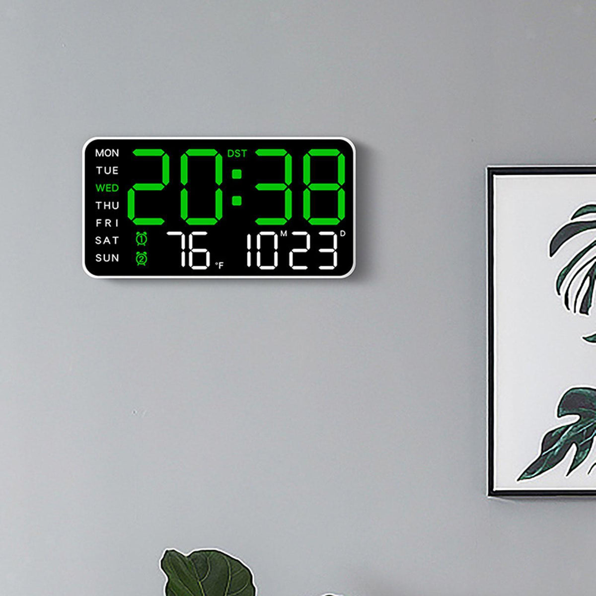 Ceas digital de perete, versatil, LED, cu alarma, calendar si termometru