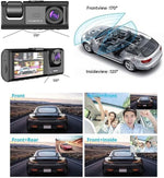 Cameră marșarier cu suport pentru placă + Cameră auto 4K cu vedere nocturnă și monitorizare 24/7