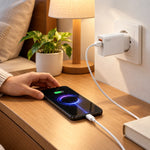 1+1 CADOU Adaptor de Încărcare Rapidă 120W cu Cablu USB-C Inclus, Port USB-A, 1 m – Alb