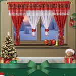 Set perdea cu draperie, motive de craciun, 400x160cm