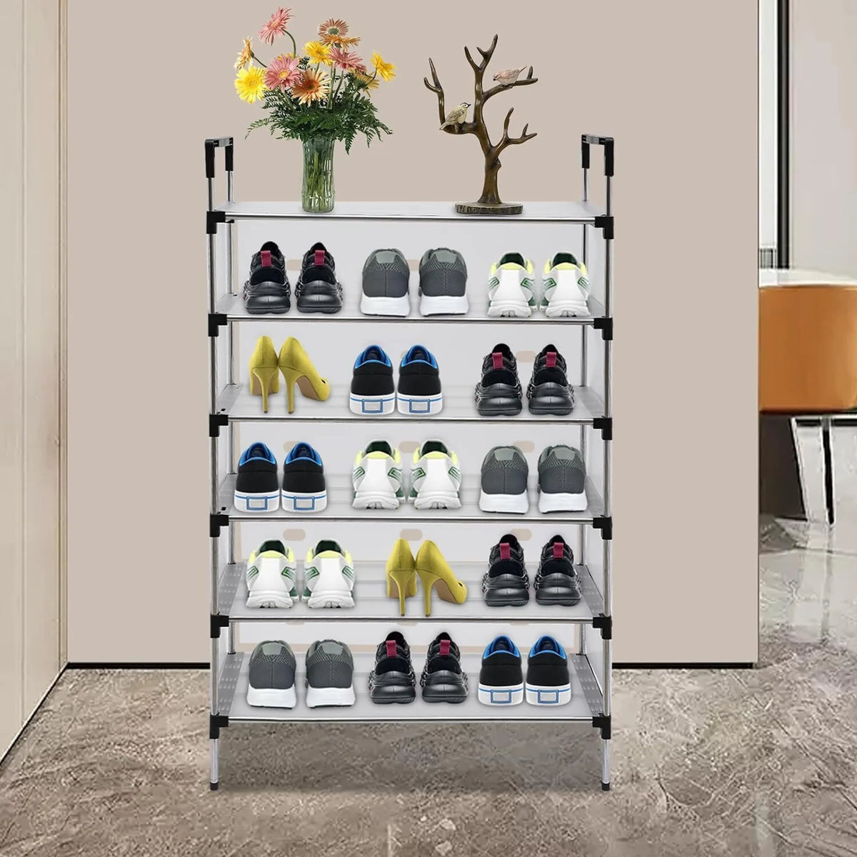 Raft pliabil pentru pantofi cu 5 etaje, design modern, stabil și multifuncțional