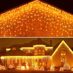 Instalatie LED tip franjuri 12m, de exterior, alba