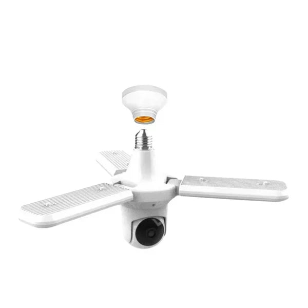 Camera Bec cu 3 Brate de lumina LED 3MP HD WiFi PTZ, pridere bec E27