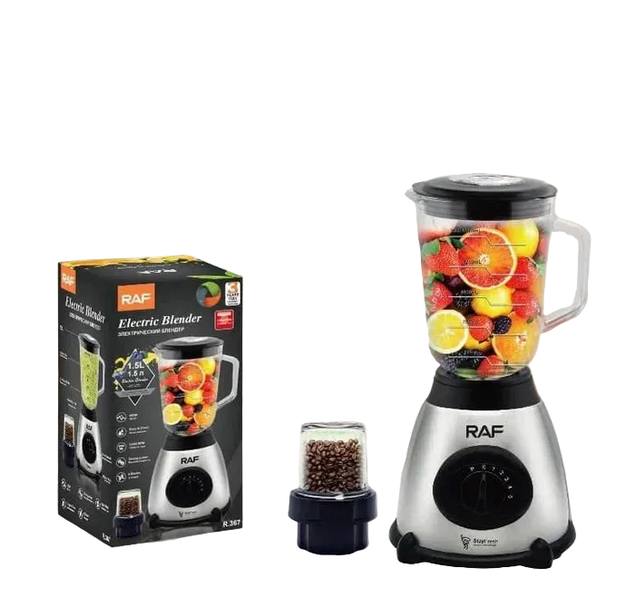 Blender RAF 367 pentru fructe si legume, macinat cafea, 450 W, 6 lame, 1.5 l