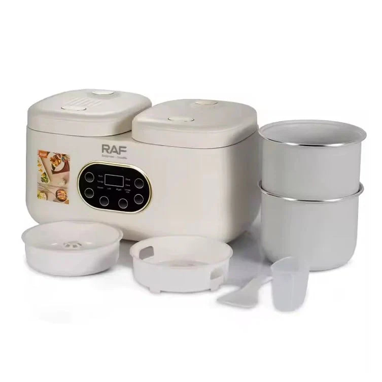 Aparat electric multifunctional rice cooker, RAF R5419, 800W, 4L, 14 functii, 2 compartimente