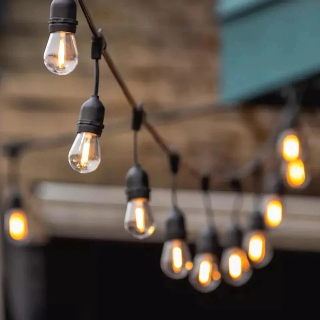 Ghirlanda solara 10 m cu 20 becuri Led Filament incluse, 2W, 3000K, IP65 lumina calda