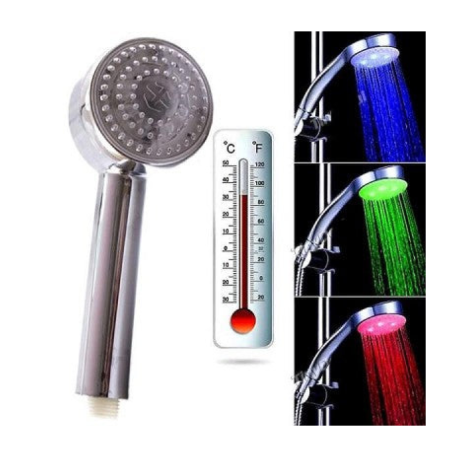 Cap de dus cu led colorat si senzor de caldura