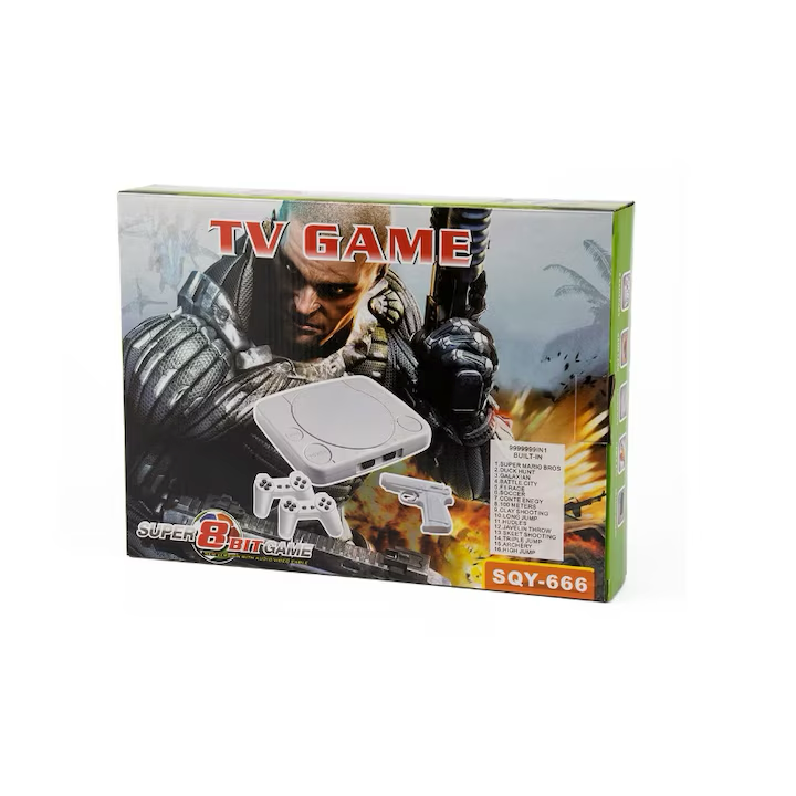 Consolă retro Super 8 Bit cu jocuri încorporate, 2 x controller