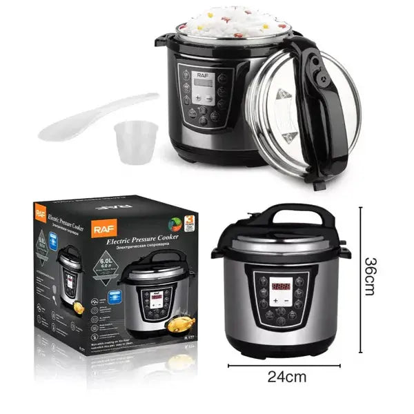 Oală Electrică Sub Presiune RAF R.177, 6L, 1000W, multifuncțională și multiprogramabilă, Oțel Inoxidabil