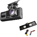 Cameră marșarier cu suport pentru placă + Cameră auto 4K cu vedere nocturnă și monitorizare 24/7