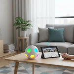Boxă Bluetooth Portabilă în Formă de Minge de Fotbal, cu Lumini RGB și Încărcare USB-C, Portocaliu / Negru