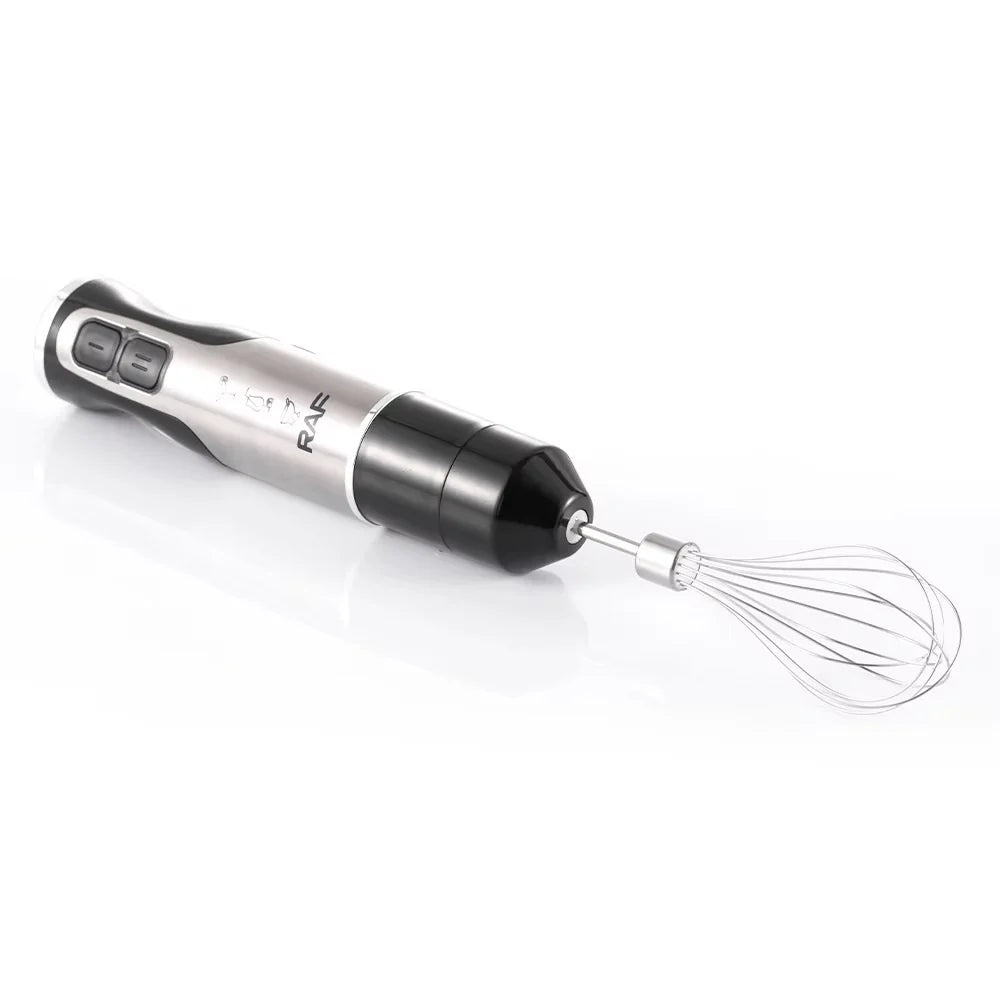 Blender RAF R3006, 1600W, recipient de 500ml, vas de 600ml si tel, 2 viteze, 38.7cm, negru-argintiu