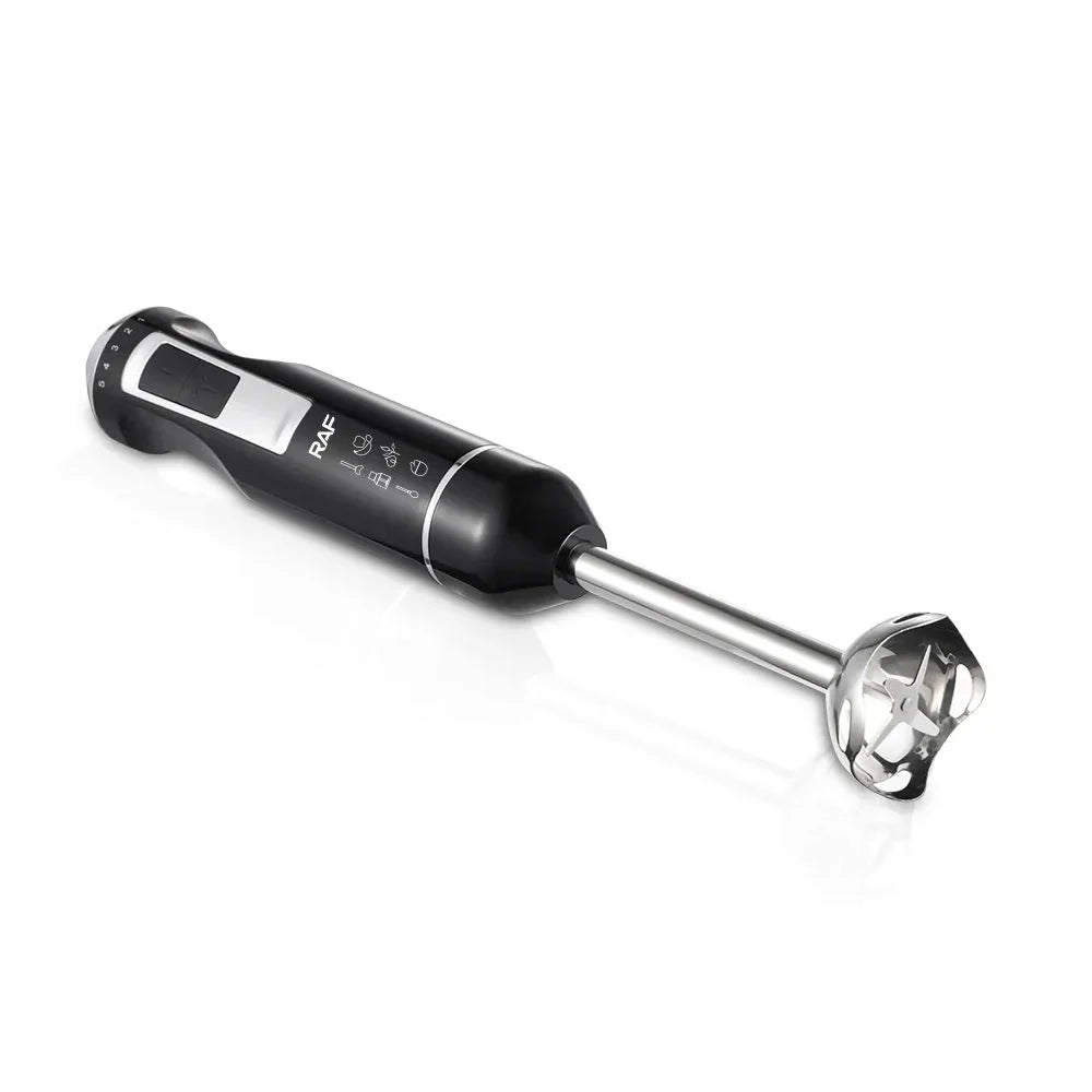 Blender RAF R3010, 4 in 1, 1600W, cu recipient de 500ml, de 600 ml si tel, lame din otel, 41 cm, negru-argintiu