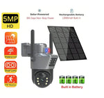 Camera De Supraveghere Cu Panou Solar,4G,Senzor De Miscare,Lentile Duble,4G HD 8MP + CARD 32GB CADOU
