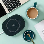 1+1 CADOU Set Cana din ceramica cu autoincalzire si lingurita, cu pad incalzitor prin inductie