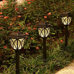 Set 6 x lampa solara felinar LED 43 cm patrate, pentru terasa, alee sau gradina