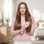 1+1 CADOU Perie electrica pentru par, nano-mist, lumina rosie, detangling anti-static, rezervor 10 ml, reincarcabila USB-C, alb