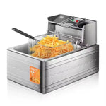 Friteuza Electrica, RAF R.5220, 2500 W, cu capac, capacitate 5.5L, 46x29x30cm, argintiu