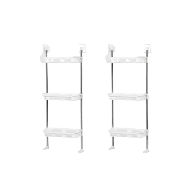 Set 2x Suport multifunctional, cu 3 polite, pentru depozitare, pentru baie sau bucatarie