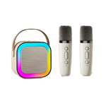 Set 2 Microfoane Karaoke + Boxa, Bluetooth, Portabil, AUX, Slot Card