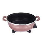 Oala electrica multifunctionala, Hoffmans HM-3031, 1500W, 32cm, sub presiune, material antiaderent, 5 trepte, roz-argintiu