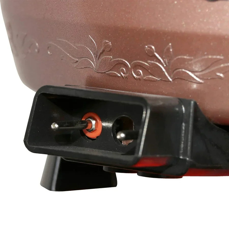 Oala electrica multifunctionala, Hoffmans HM-3031, 1500W, 32cm, sub presiune, material antiaderent, 5 trepte, roz-argintiu
