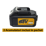 Polizor unghiular cu 2 acumulatori, Brushless, 48 V, 5 Ah, Diametru disc 125 mm, 8100 Rpm, Galben