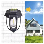 Set 4 Lampa solara LED cu incarcare solara, Pentru terasa, casa si curte, Pornire automata pe timp de noapte