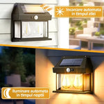 Set de 4 lămpi solare de exterior – 38W, senzor de mișcare, 3 moduri, impermeabile
