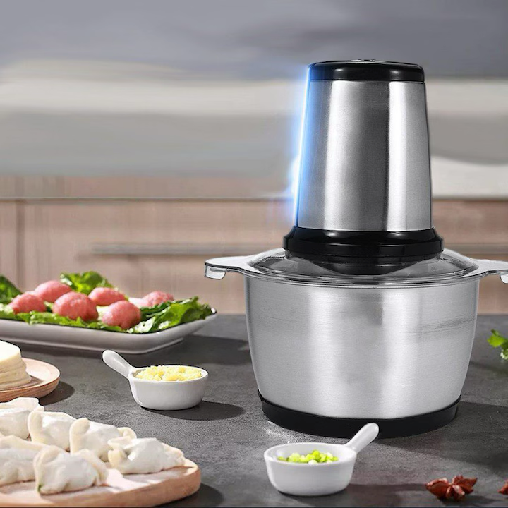 Tocător Electric din Inox 2L + Set 5 Lavete din Microfibră