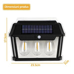 Set de 4 lămpi solare de exterior – 38W, senzor de mișcare, 3 moduri, impermeabile