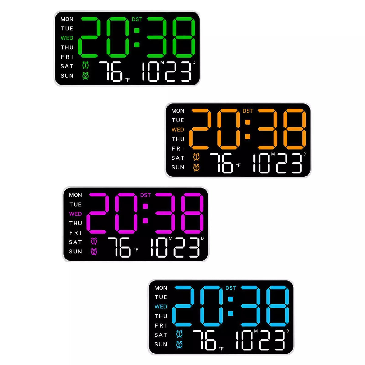 Ceas digital de perete, versatil, LED, cu alarma, calendar si termometru