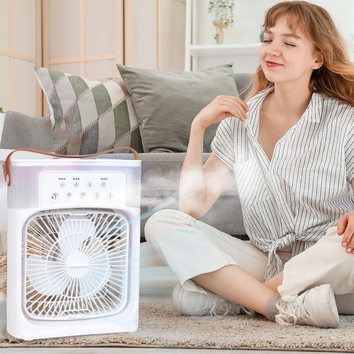 Ventilator portabil pentru racire de aer 3 viteze 10W cu spray