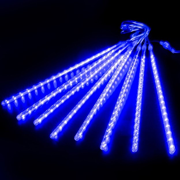 Instalatie cu efect de turturi curgatori LED, efect de ninsoare, albastru