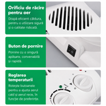 Mini Aeroterma cu termostat adjustabil, 2000w