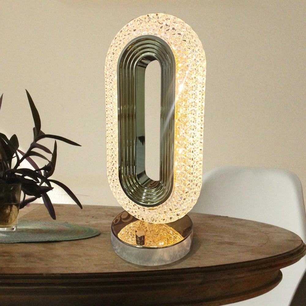Set 2 x Lampa Diamond Crystal LED cu 3 temperaturi de culoare, alb rece, alb cald, neutru, culoare auriu