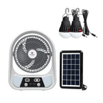 Ventilator solar cu 2 becuri si lanterna