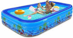 Pachet Piscina Gonflabila Pentru Adulti/Copii, Baza Podea Moale Gonflabila, Dimensiuni 210 x 135 x 54 cm + Boxa Portabila Rezistenta la Apa