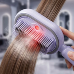 1+1 CADOU Perie electrica pentru par, nano-mist, lumina rosie, detangling anti-static, rezervor 10 ml, reincarcabila USB-C, alb