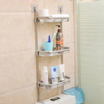 Set 2x Suport multifunctional, cu 3 polite, pentru depozitare, pentru baie sau bucatarie