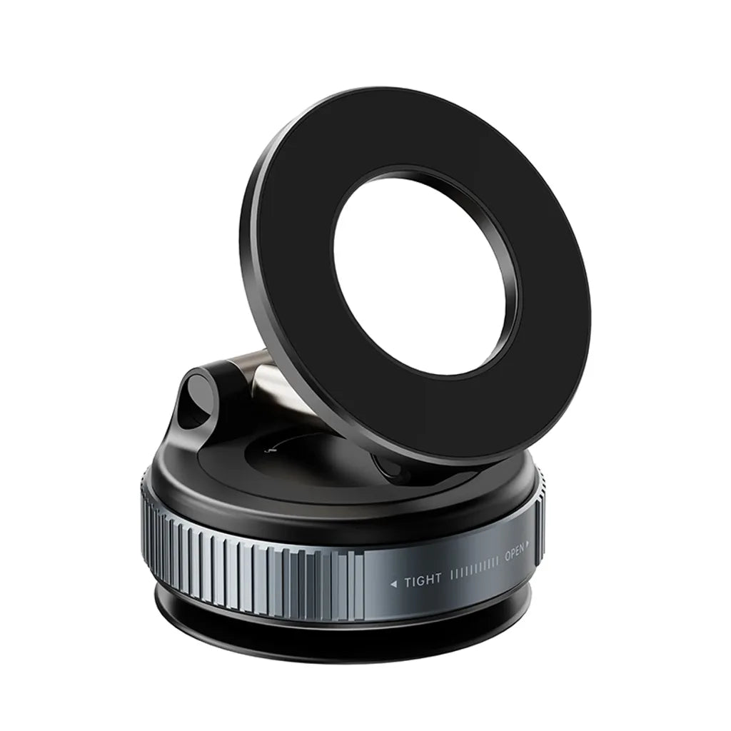 1+1 CADOU Suport Telefon Magnetic cu Prindere Vacuum, Rotire 360°, Fără Adeziv, Compatibil MagSafe, Auto și Birou – Negru Strălucitor
