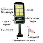 Set 5 Lampi solare LED cu senzor de miscare si unghi de inductie 120 grade