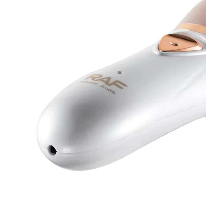 Epilator electric facial reincarcabil, cu fir de ata, RAF R4029, 5W, acumulator 1200mAh, 6x21cm, alb-roz