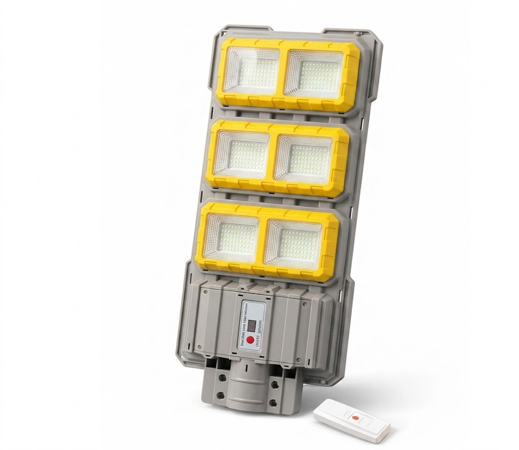 Lampa solara stradala 3000W, cu 6 COB LED, IP 66 + Suport lampa CADOU