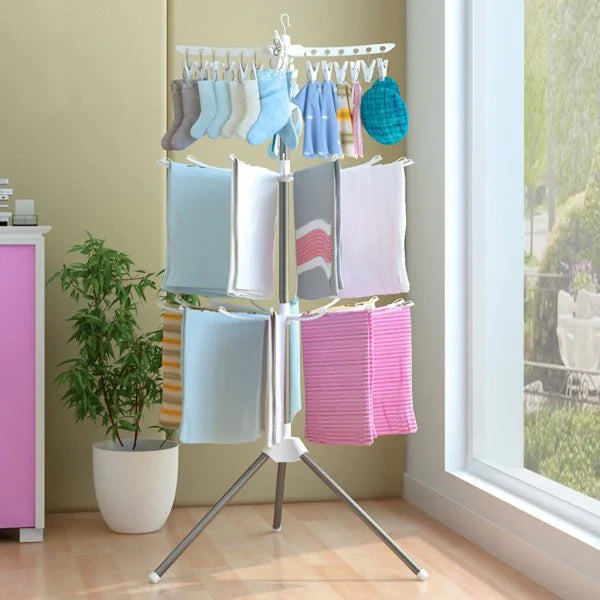Uscator vertical pentru rufe + Set 12 Ustensile de Gatit din Silicon, cu Maner din Bambus
