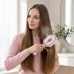 1+1 CADOU Perie electrica pentru par, nano-mist, lumina rosie, detangling anti-static, rezervor 10 ml, reincarcabila USB-C, alb