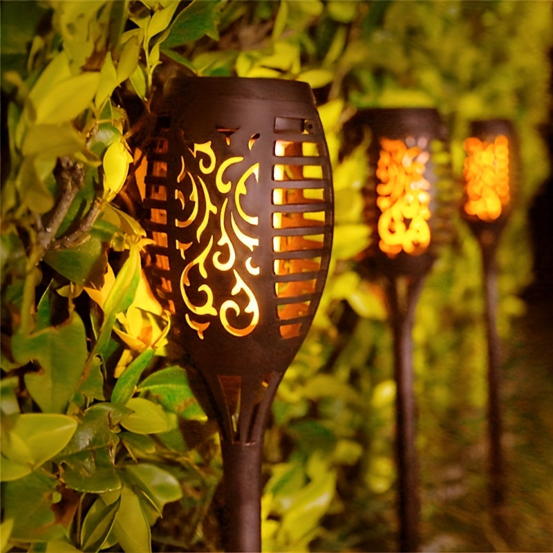 Set 8 x Lampa solara tip torta cu efect flacara 51.5 cm